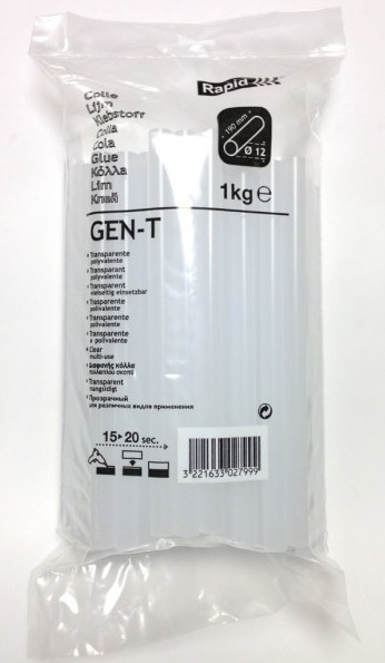 Limstifter Rapid GEN-T; 12x190 mm; 1 kg; gjennomsiktig