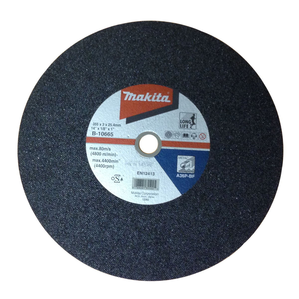 Abrasiv kappeskive Makita B-10665-5; 355x3 mm; 5 stk; for metall