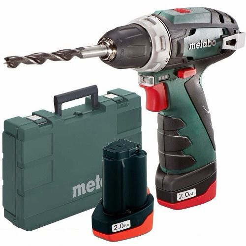 Skrutrekker/bor Metabo PowerMaxx BS; 12 V; 2x2,0 Ah batt.