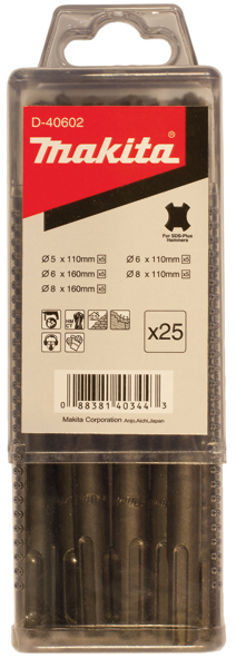 Betongborsett Makita; 5/6/8 mm; 25 stk