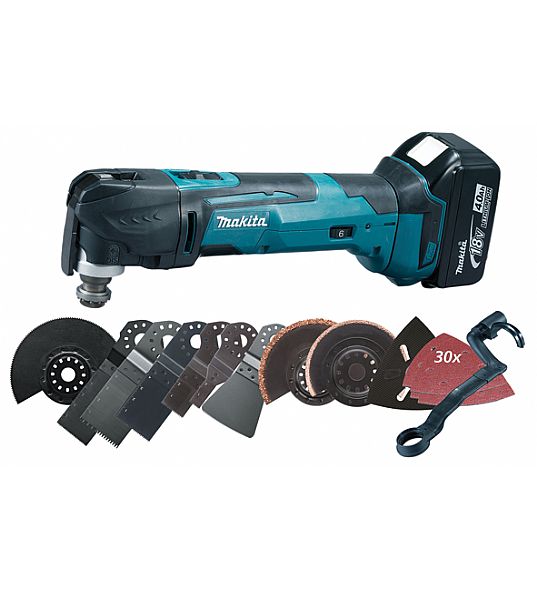 Flerfunksjonsverktøy Makita DTM51RMJX3; 18 V; 2x4,0 Ah batt. + tilbehør