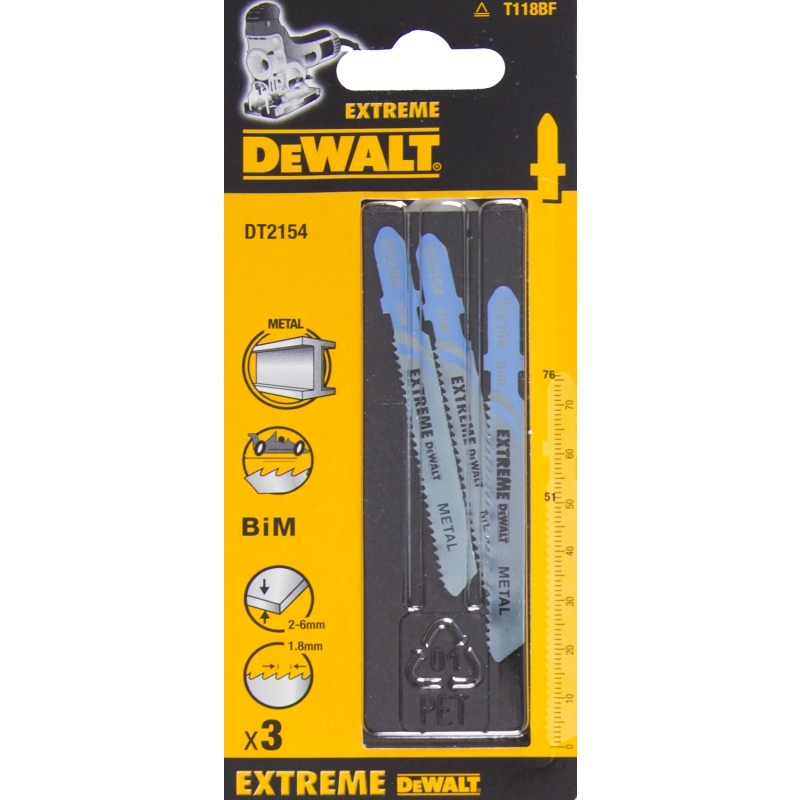 Stikksagblad DeWalt T118BF; 3 stk