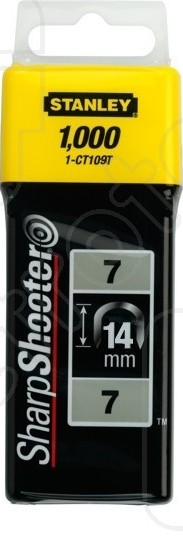 Stifter Stanley; 14 mm, 1000 stk; type 7; galvanisert