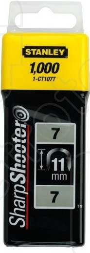 Stifter Stanley; 11 mm, 1000 stk; type 7; galvanisert