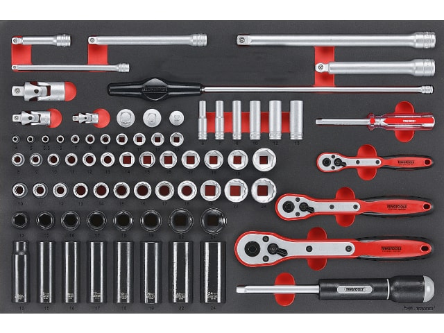 Hylsenøkkelsett eng Tools TTESK77; EVA; 77 stk