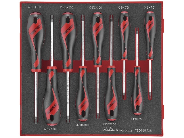 Skrutrekkersett Teng Tools TED909TXN; EVA; 9 stk