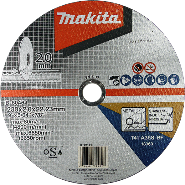Abrasiv kappeskive Makita; 230x2,0 mm; for metall