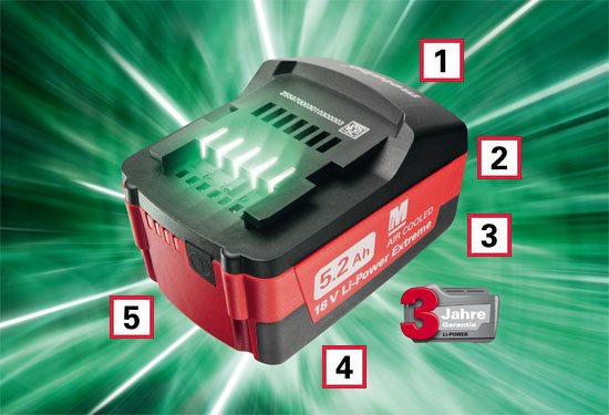 Metabo 5,2 Ah batterier batteri